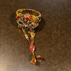 Elegant Gold and Multicolor Gemstone Bracelet